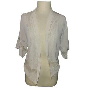 Max & Riley Small Lace Sheer White Shirt